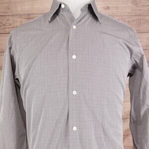 Ben Sherman Shirt Mens 15.5 32/33‎ Gray Tailored Slim Fit Button Up Micro Dot